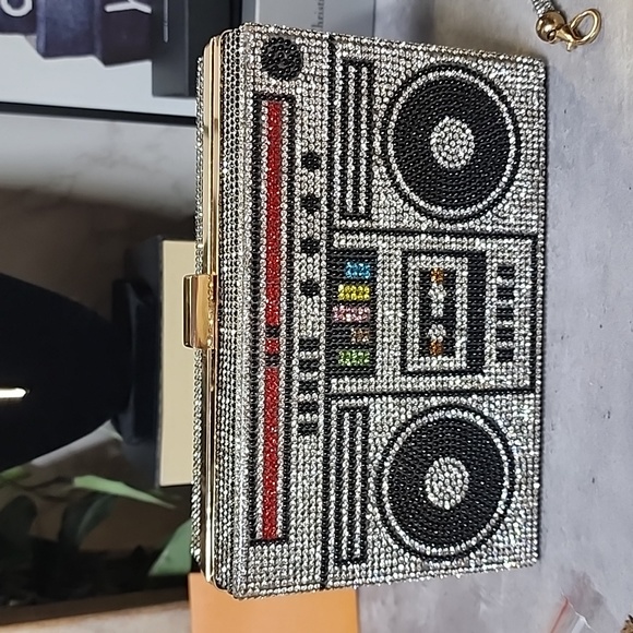 Rhinestone Boom box crossbody/ clutch bag - Picture 2 of 14